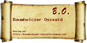 Baumholczer Oszvald névjegykártya